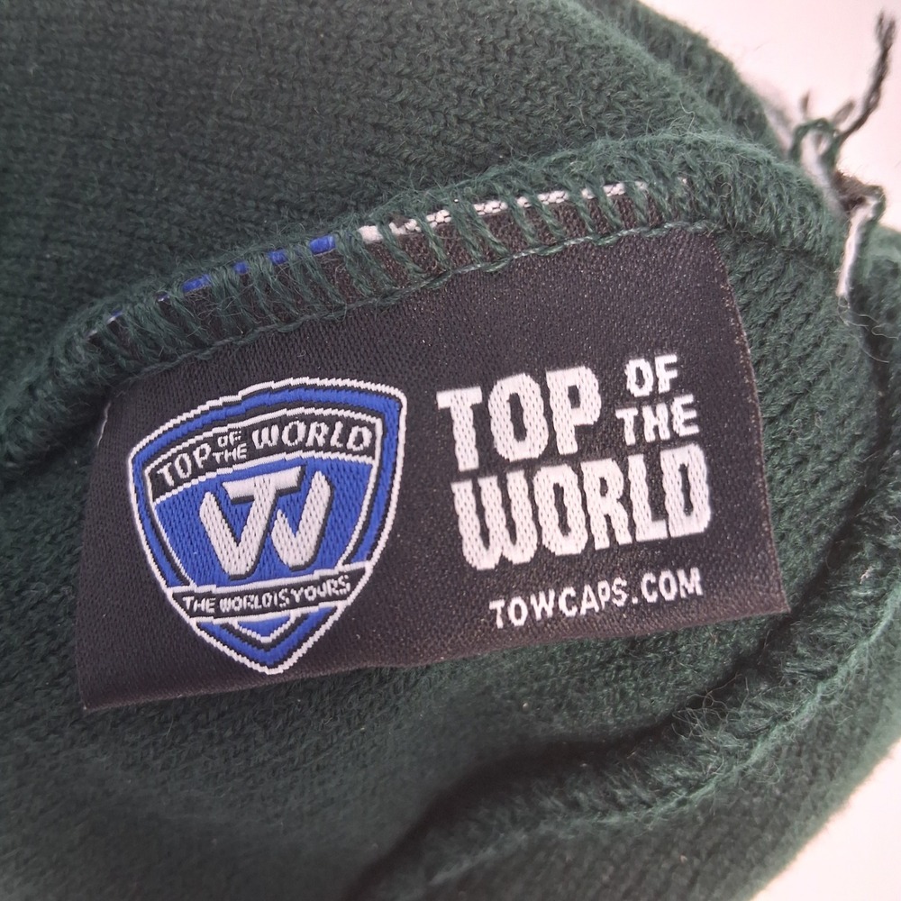 Michigan State Spartans Knit Beanie Pom Hat Top of the World Green White S Logo - Picture 3 of 8